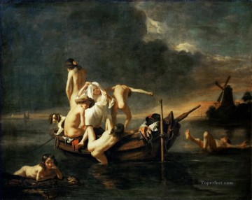 Bathing Baroque Nicolaes Maes Oil Paintings